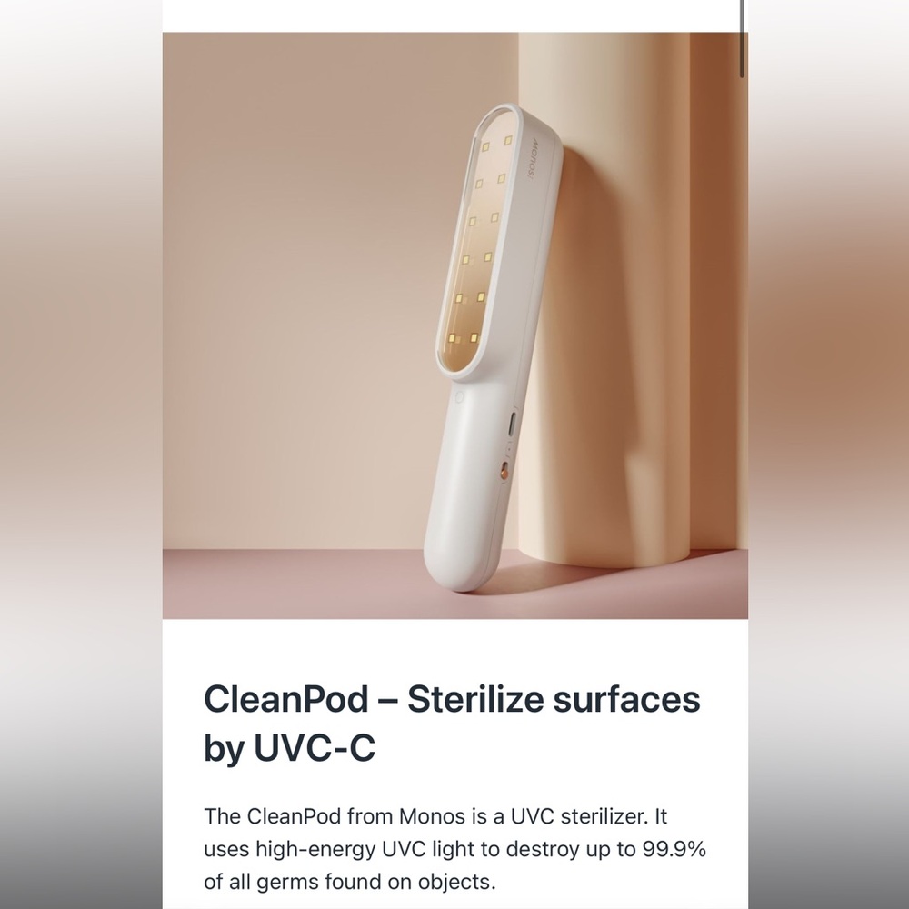 CleanPod by Monos UVC Sterilizer NWT